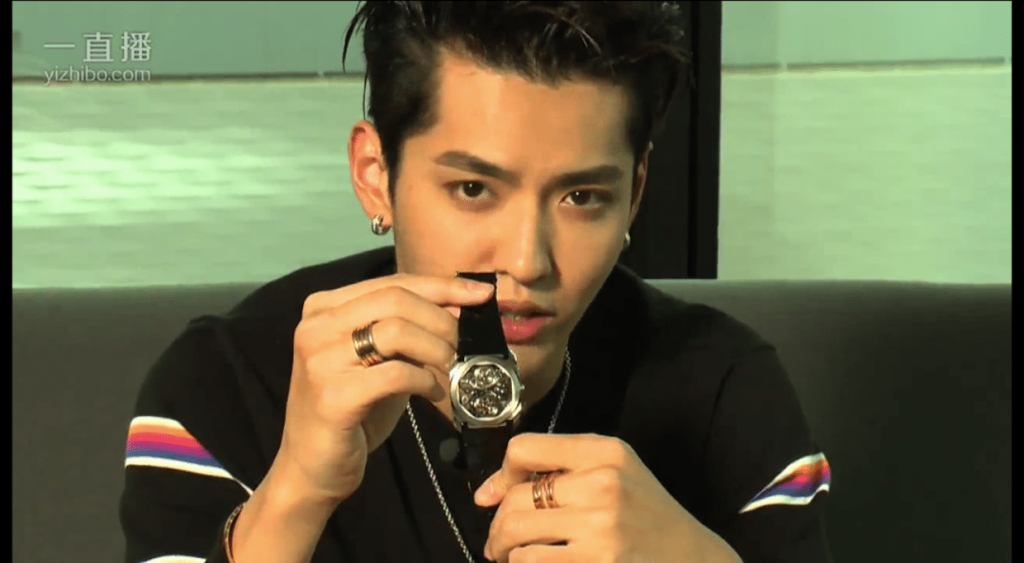 Chinese actor and singer Kris Wu live streams on Yizhibo to promote watch